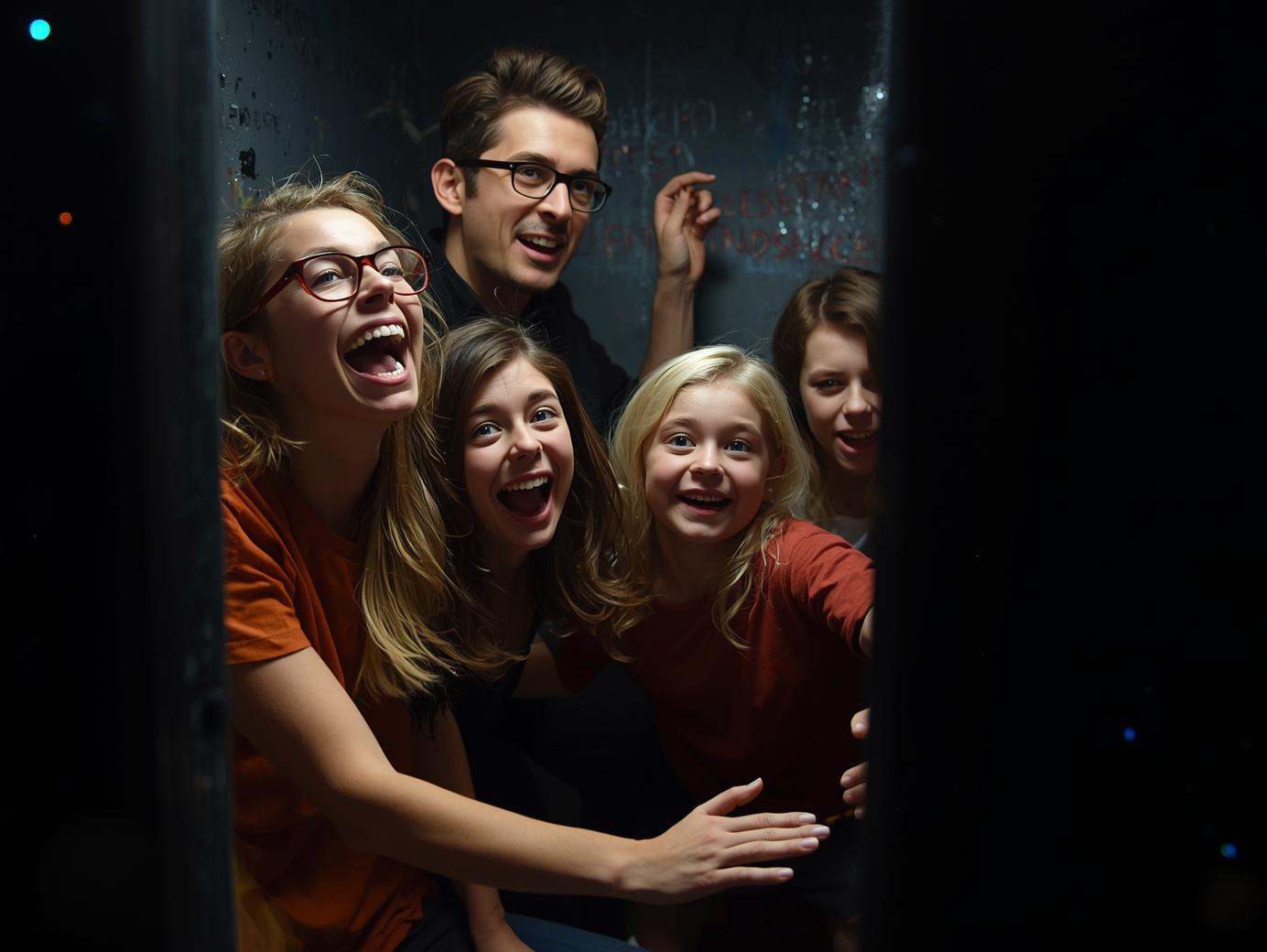 Schulklasse beim Escape-Abenteuer